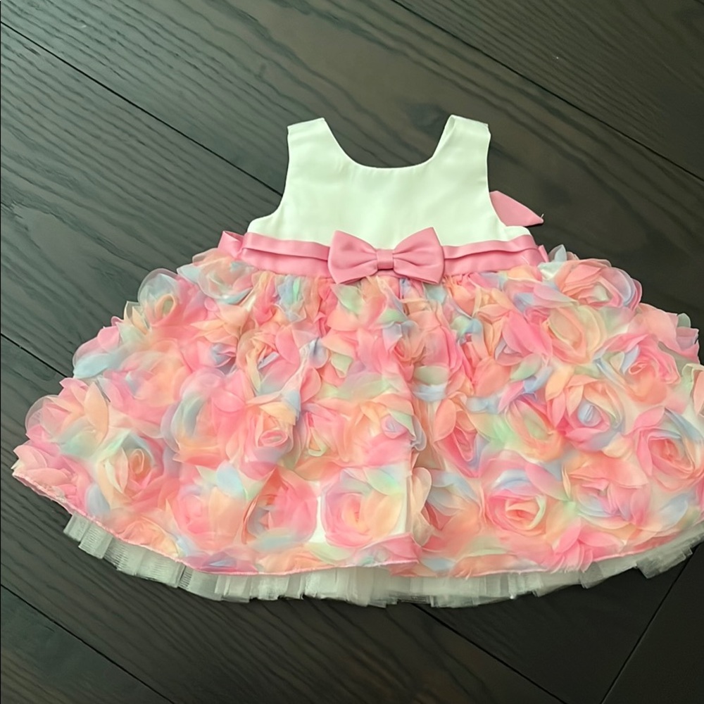 Pink and White Floral Baby Dress